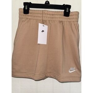 Nike Girls Sportswear Fleece Skirt Tan Size Medium NWT
